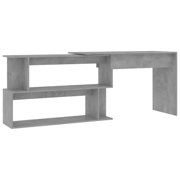 Corner Desk Concrete Grey 200X50x76 Cm Engineered Wood Home Office Desks