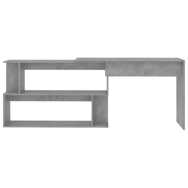 Corner Desk Concrete Grey 200X50x76 Cm Engineered Wood Home Office Desks
