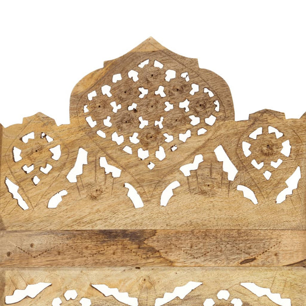Vidaxl Hand Carved 4 Panel Room Divider 160X165 Cm Solid Mango Wood Screens & Room Dividers