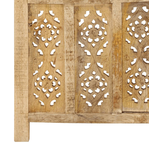 Vidaxl Hand Carved 4 Panel Room Divider 160X165 Cm Solid Mango Wood Screens & Room Dividers