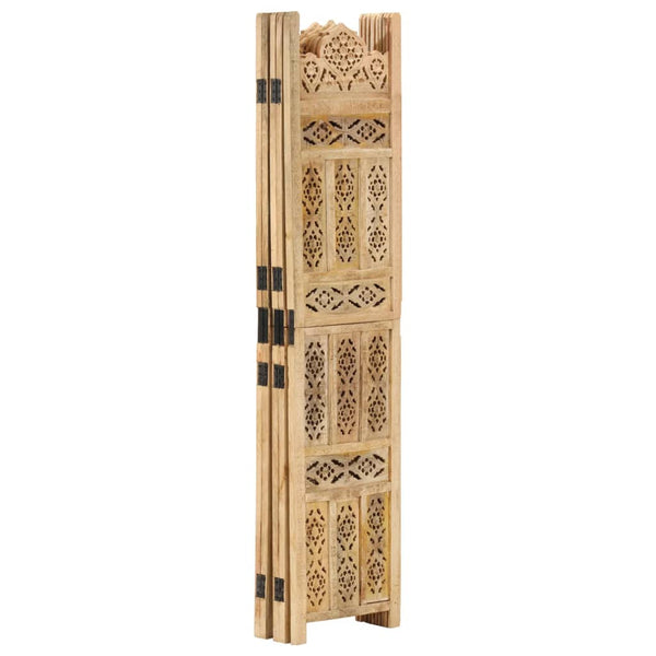 Vidaxl Hand Carved 5 Panel Room Divider 200X165 Cm Solid Mango Wood Screens & Room Dividers