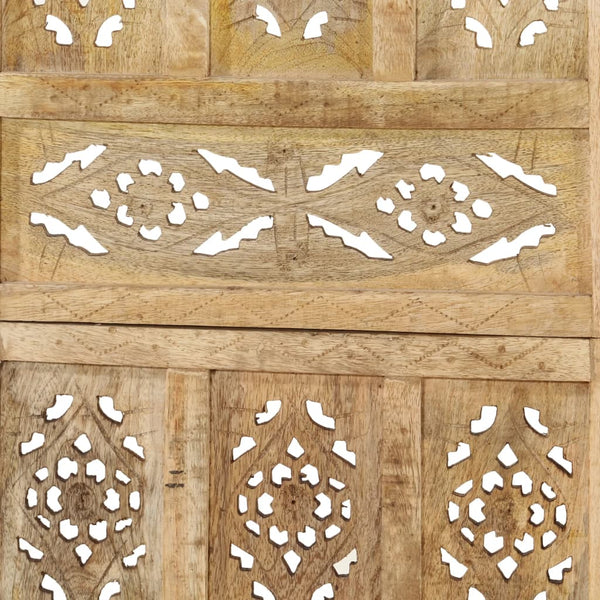 Vidaxl Hand Carved 5 Panel Room Divider 200X165 Cm Solid Mango Wood Screens & Room Dividers