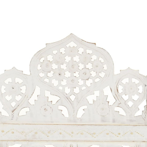 Screens & Room Dividers Hand Carved 3 Panel Room Divider White 120X165 Cm Solid Mango Wood
