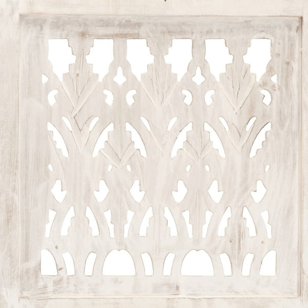 Screens & Room Dividers Hand Carved 5 Panel Room Divider White 200X165 Cm Solid Mango Wood