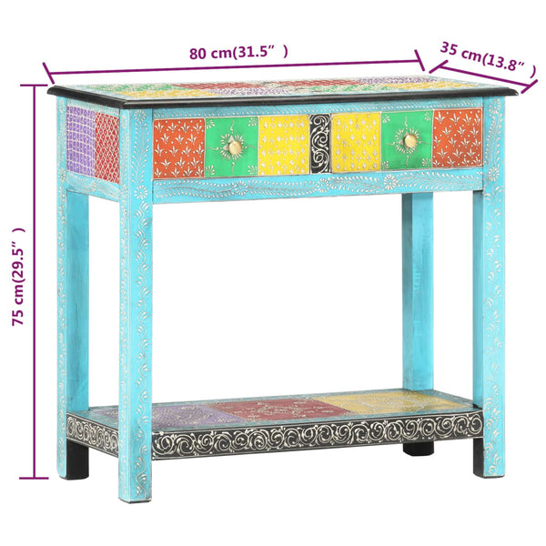Hand Painted Console Table 80X35x75 Cm Solid Mango Wood Tables