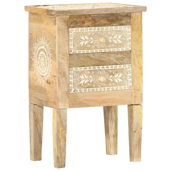 Vidaxl Hand Painted Bedside Cabinet 40X30x60 Cm Solid Mango Wood Bedside Tables