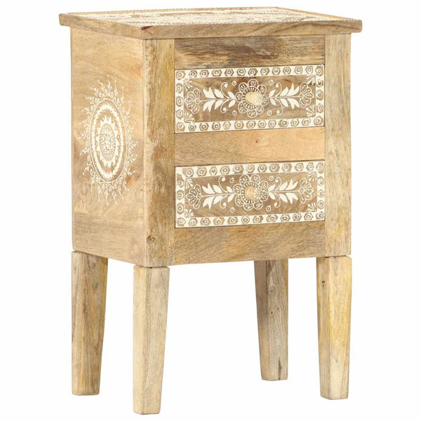 Vidaxl Hand Painted Bedside Cabinet 40X30x60 Cm Solid Mango Wood Bedside Tables