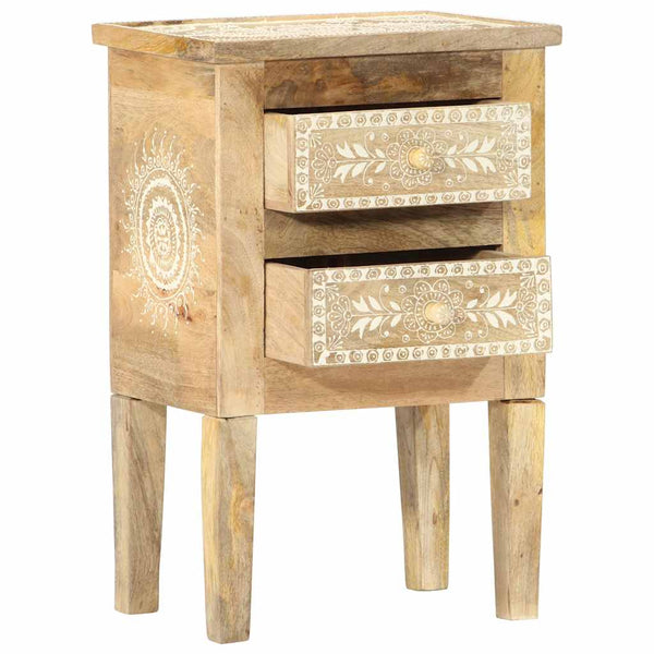 Vidaxl Hand Painted Bedside Cabinet 40X30x60 Cm Solid Mango Wood Bedside Tables