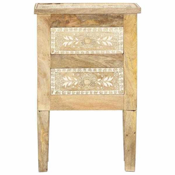 Vidaxl Hand Painted Bedside Cabinet 40X30x60 Cm Solid Mango Wood Bedside Tables