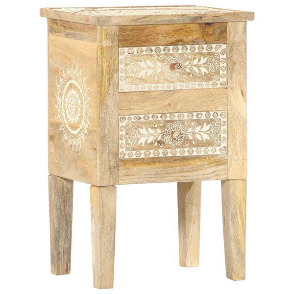 Vidaxl Hand Painted Bedside Cabinet 40X30x60 Cm Solid Mango Wood Bedside Tables