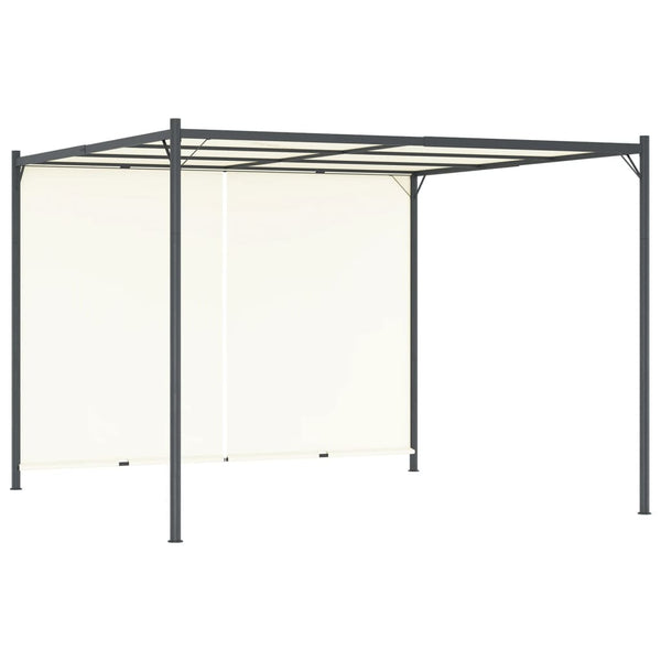 Pergola With Roof Cream White 3X3 M Steel Gazebos & Pergolas