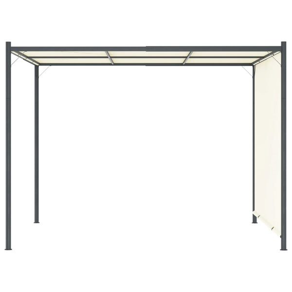 Pergola With Roof Cream White 3X3 M Steel Gazebos & Pergolas