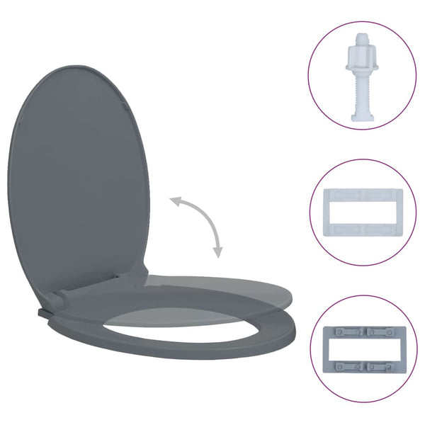 Soft Close Toilet Seat Grey Oval Toilet Seats