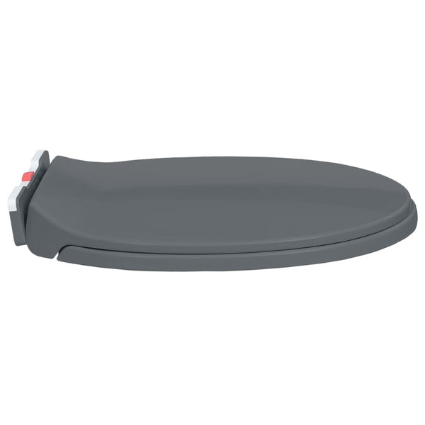 Soft-Close Toilet Seat Quick Release Grey Oval