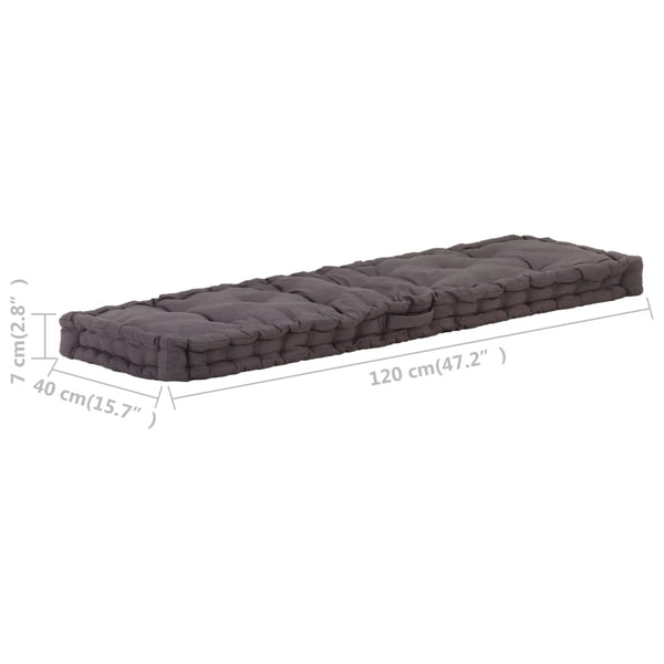Vidaxl Pallet Floor Cushion Cotton 120X40x7 Cm Anthracite Patio Furniture Cushions & Pads