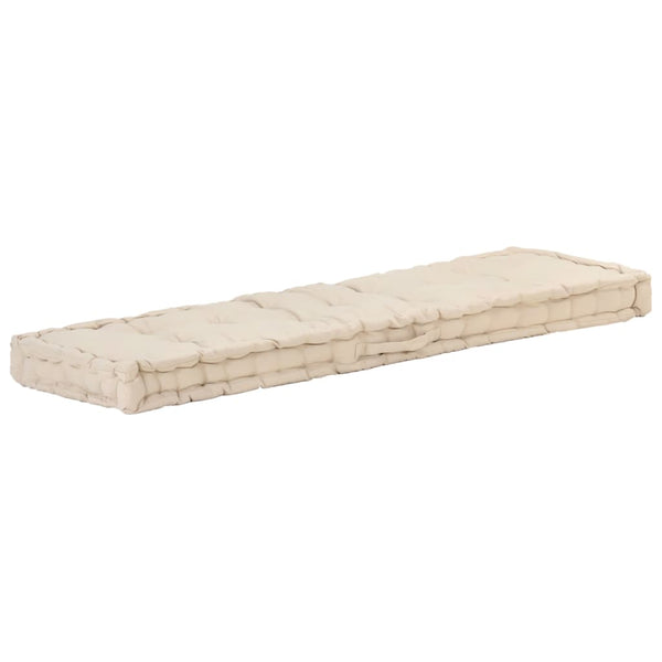 Vidaxl Pallet Floor Cushion Cotton 120X40x7 Cm Beige Other Flooring & Tiles