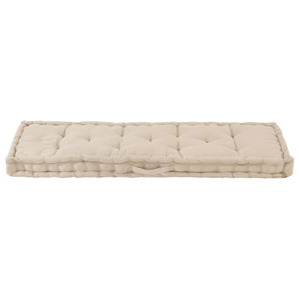 Vidaxl Pallet Floor Cushion Cotton 120X40x7 Cm Beige Other Flooring & Tiles