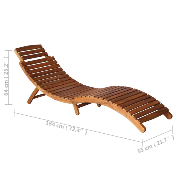 3 Piece Sunlounger With Tea Table Solid Wood Acacia Loungers
