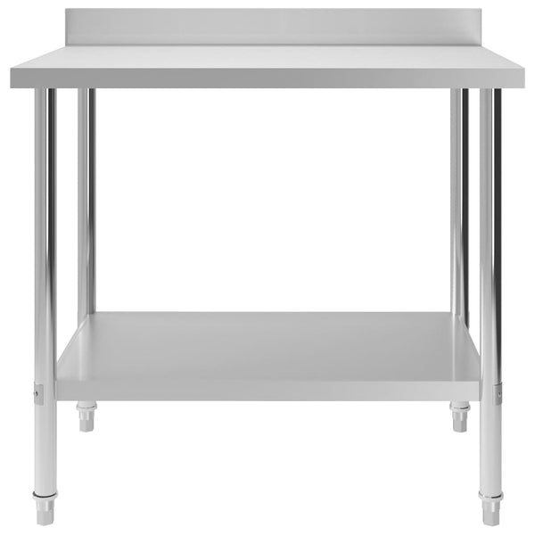 Kitchen Work Table With Backsplash 100X60x93 Cm Stainless Steel Kitchen Benchtops