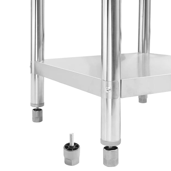 Kitchen Work Table With Backsplash 120X60x93 Cm Stainless Steel Kitchen Benchtops