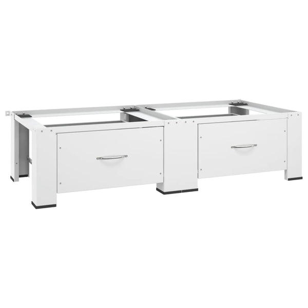 Vida Xl Double Washing And Drying Machine Pedestal With Drawers White Placeholder