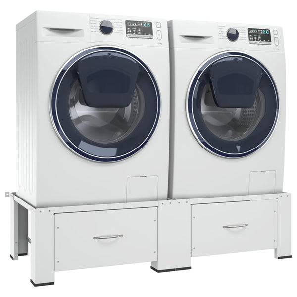 Vida Xl Double Washing And Drying Machine Pedestal With Drawers White Placeholder
