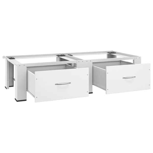Double Washing And Drying Machine Pedestal With Drawers White Washer & Dryer Parts