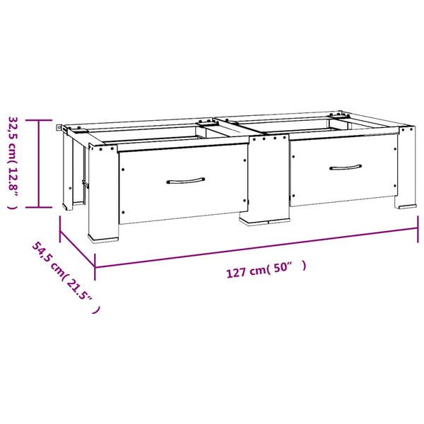 Vidaxl Double Washing And Drying Machine Pedestal With Drawers White Washing Machines