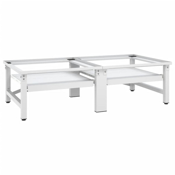 Vidaxl Washing And Drying Machine Pedestal With Pull Out White Shelves