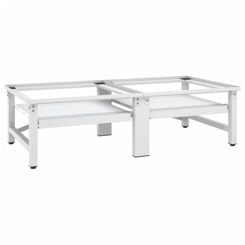 Vidaxl Washing And Drying Machine Pedestal With Pull Out White Shelves