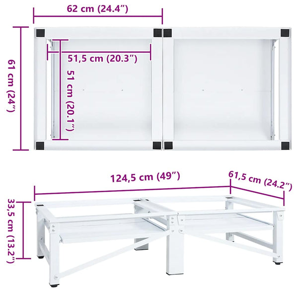 Vidaxl Washing And Drying Machine Pedestal With Pull Out White Shelves
