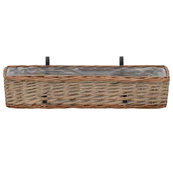 Balcony Planter 2 Pcs Wicker With Pe Lining 80 Cm Planters & Vases