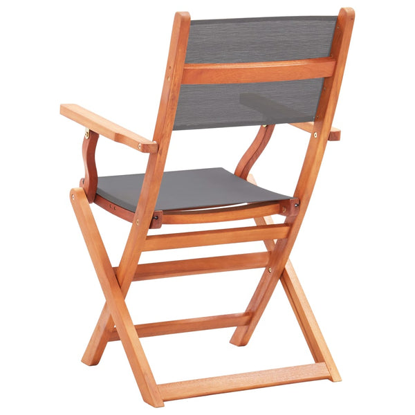 Folding Garden Chairs 4 Pcs Solid Eucalyptus Wood And Textilene