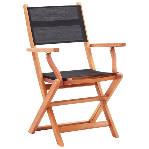 Folding Garden Chairs 4 Pcs Solid Eucalyptus Wood And Textilene
