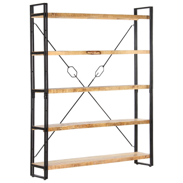 Bookshelves 5 Tier Bookcase 140X30x180 Cm Solid Mango Wood