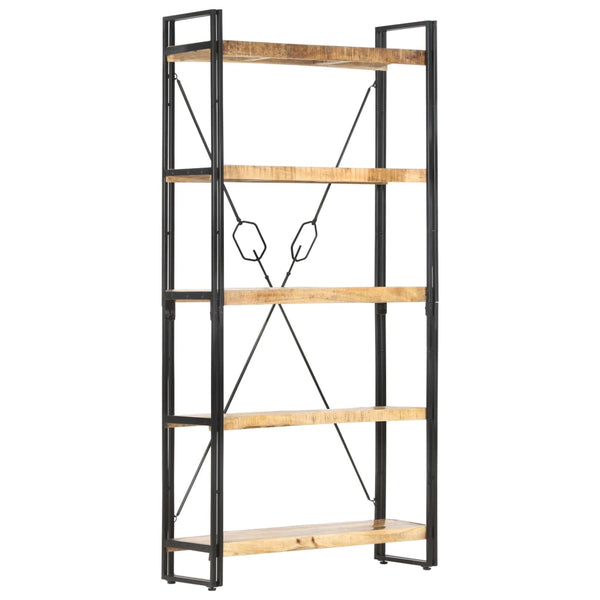 5 Tier Bookcase 90X30x180 Cm Solid Mango Wood Bookshelves