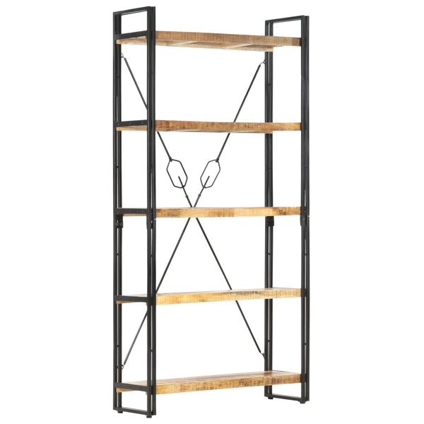 5 Tier Bookcase 90X30x180 Cm Solid Mango Wood Bookshelves