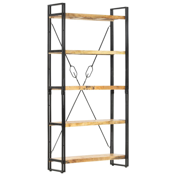 5 Tier Bookcase 90X30x180 Cm Solid Mango Wood Bookshelves