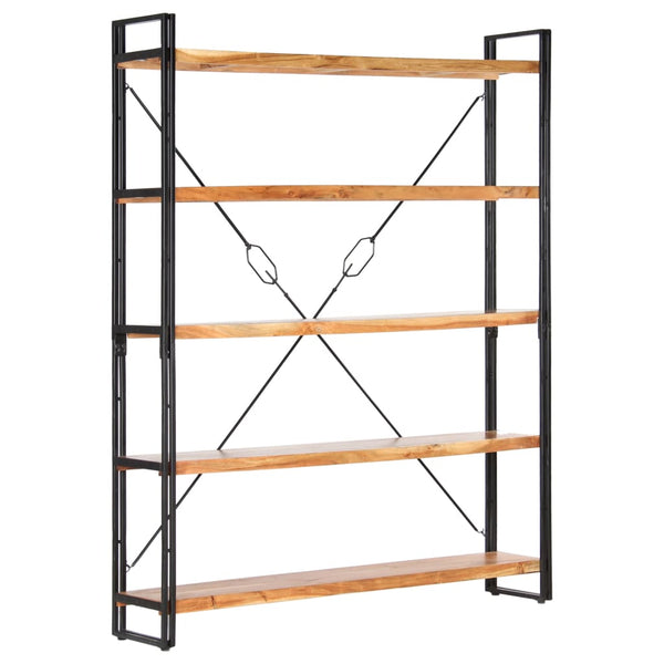 5 Tier Bookcase 140X30x180 Cm Solid Acacia Wood Bookshelves