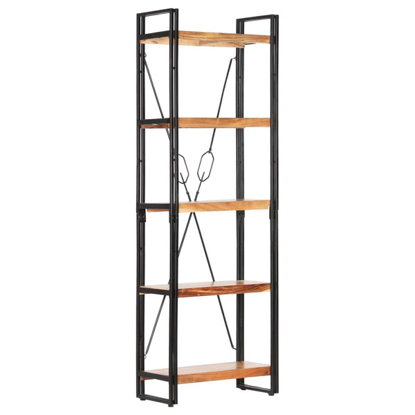 5 Tier Bookcase 60X30x180 Cm Solid Acacia Wood Bookshelves