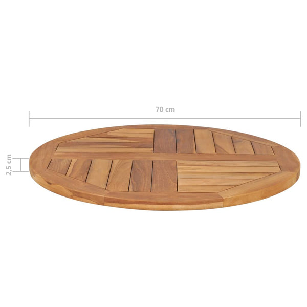 Vidaxl Table Top Solid Teak Wood Round 2.5 Cm 70 Tabletop & Shelf Décor