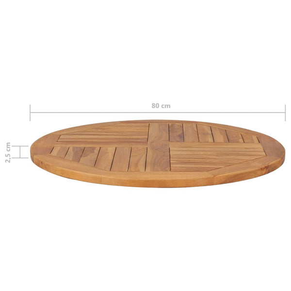 Vidaxl Table Top Solid Teak Wood Round 2.5 Cm X 80 Tables