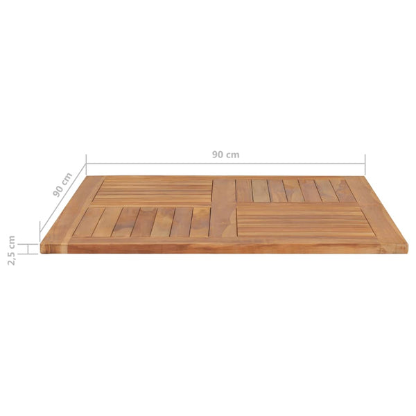 Vidaxl Table Top Solid Teak Wood Square 90X90x2.5 Cm Tables