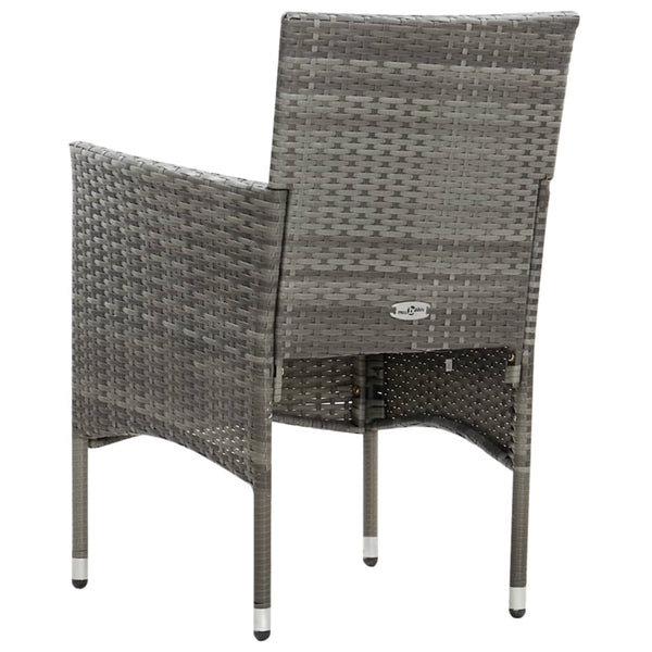 Vidaxl 4 Piece Garden Lounge Set With Cushions Poly Rattan Grey Loungers