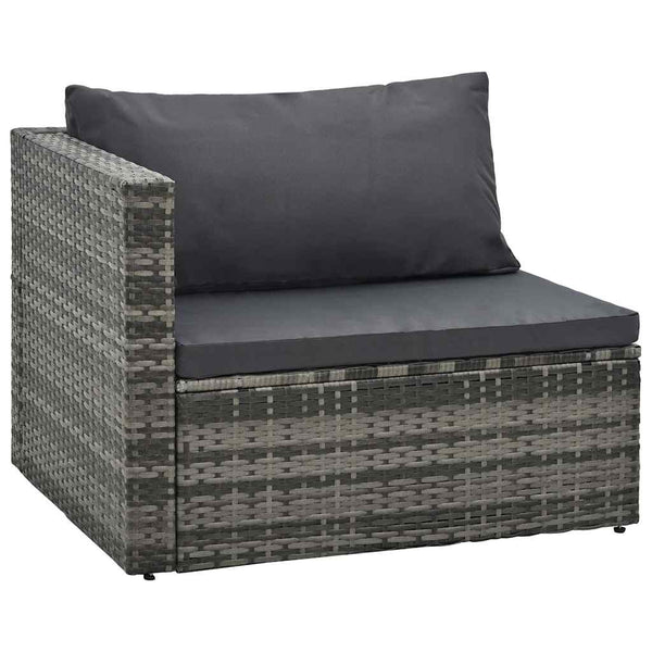 Vidaxl 5 Piece Garden Lounge Set With Cushions Poly Rattan Grey Other Patio & Garden Furniture