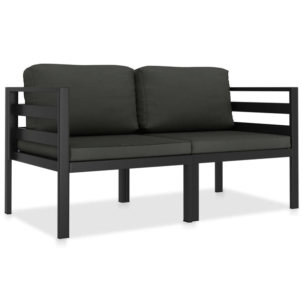 Patio Furniture Sets 2 Piece Garden Sofa Set With Cushions Aluminium Anthracite