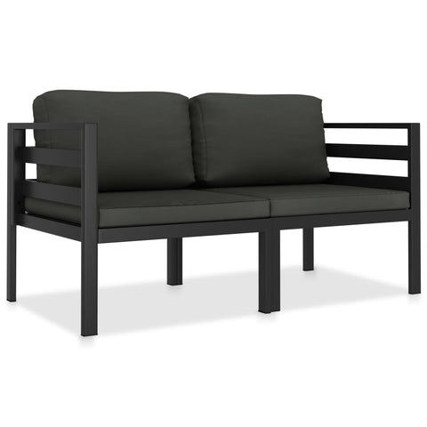 Patio Furniture Sets 2 Piece Garden Sofa Set With Cushions Aluminium Anthracite