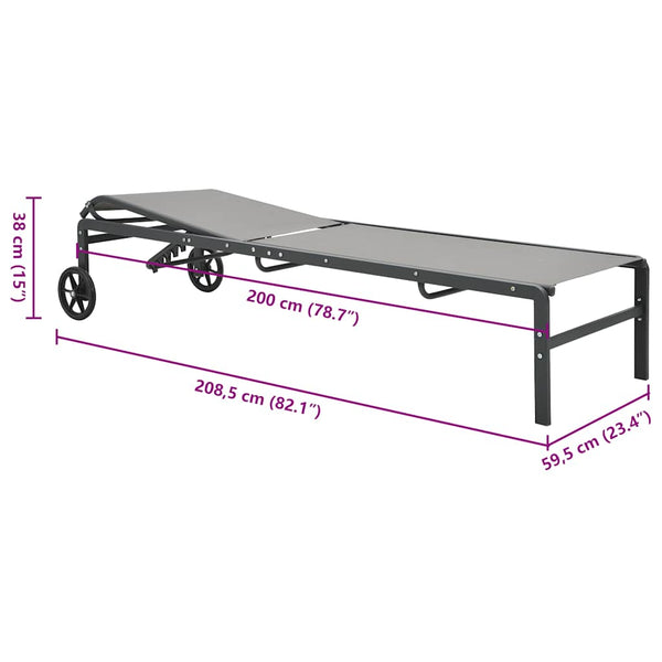 Vidaxl Sun Loungers 2 Pcs With Table Textilene And Steel Other Patio & Garden Furniture