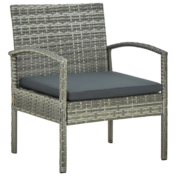 Patio Chairs Garden Chair With Cushion Poly Rattan Grey