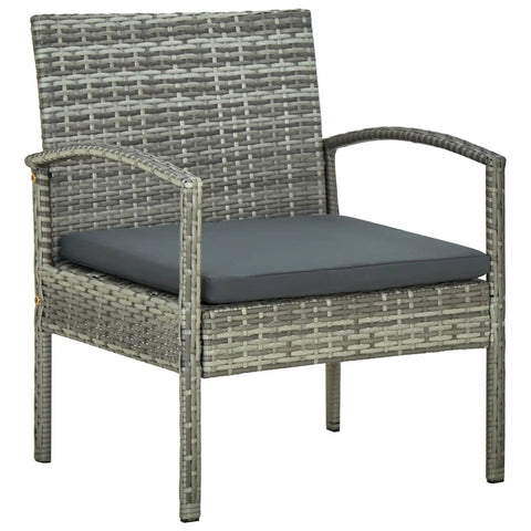 Garden Chair With Cushion Poly Rattan Grey Patio Chairs